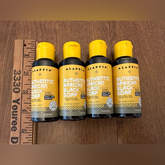 Alaffia Shampoo Travel Size 2oz African Black Soap Scalp Care Tea Tree Mint 4x - Picture 1 of 4